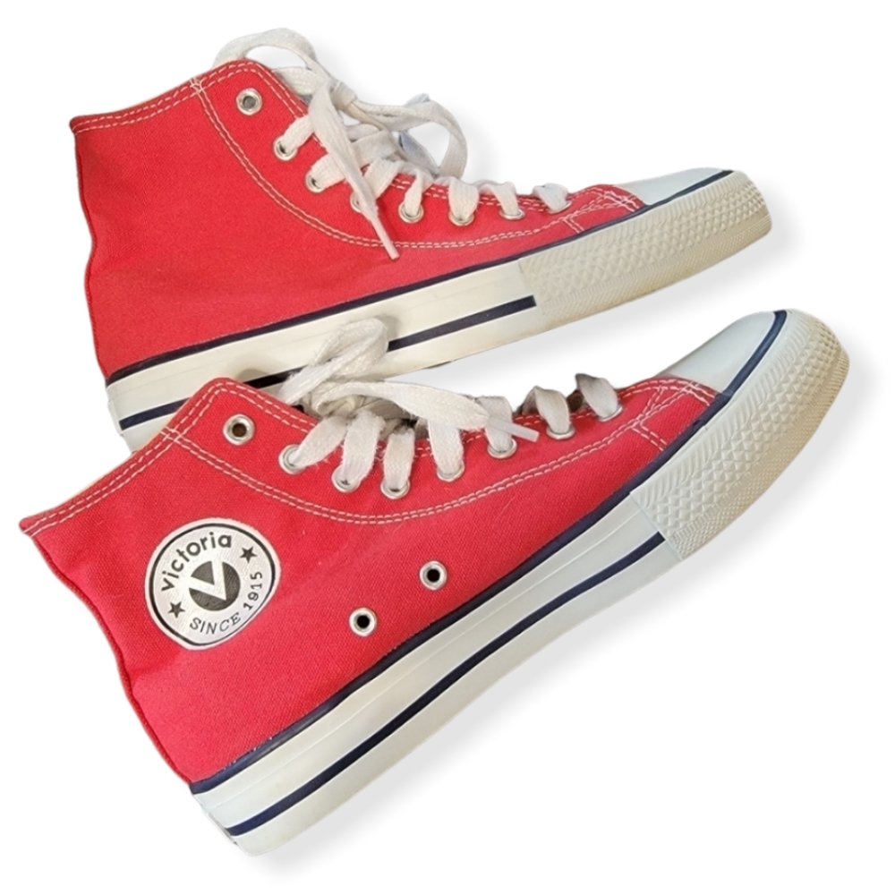 Vintage Victoria Skate Sneakers Size 36 Red/Navy Women's 6- 6.5 - Picture 2 of 16